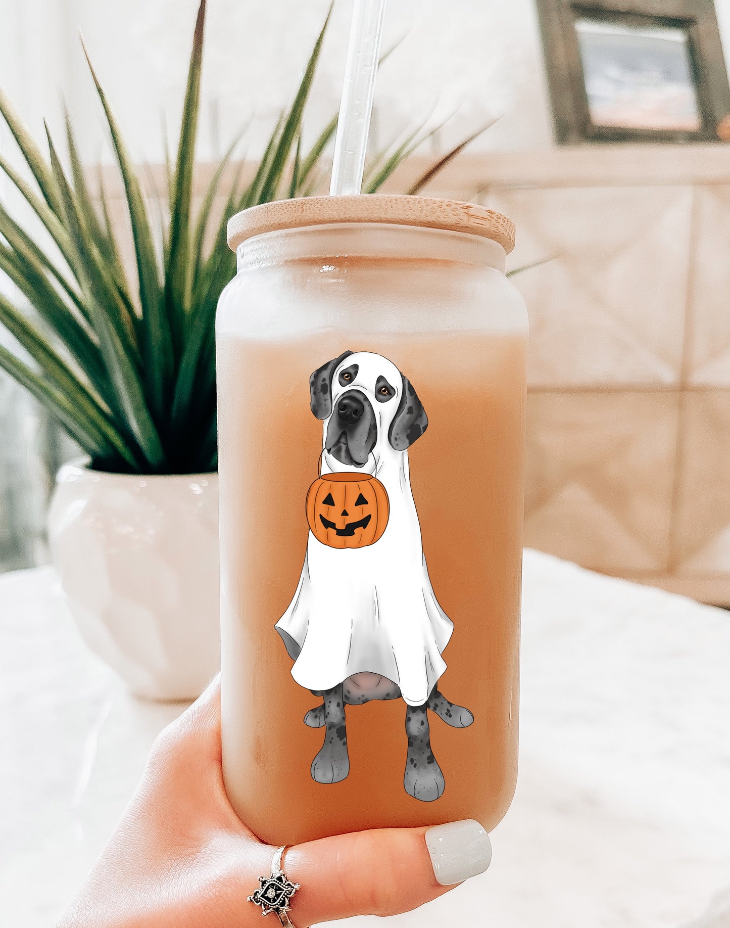 Spooky Pup Glass Can