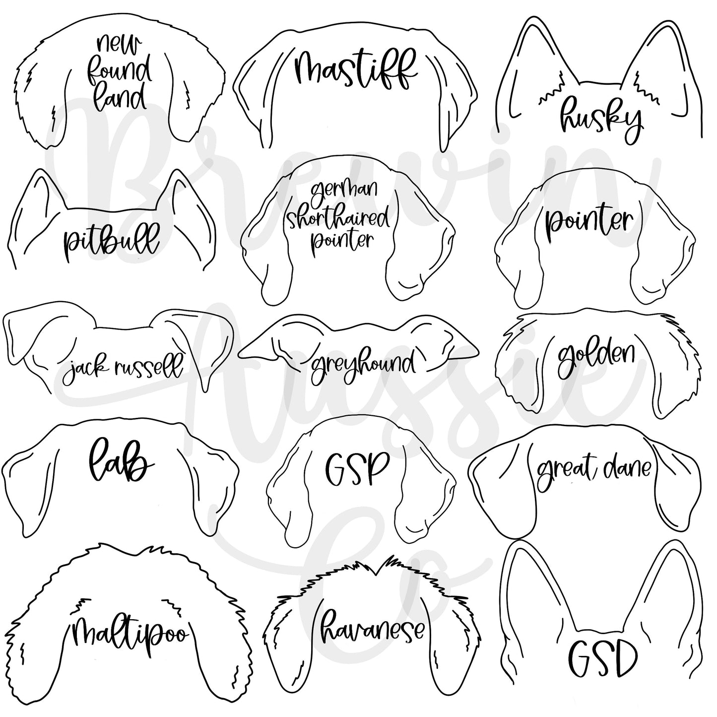 Dog Ear Ceramic Ornaments