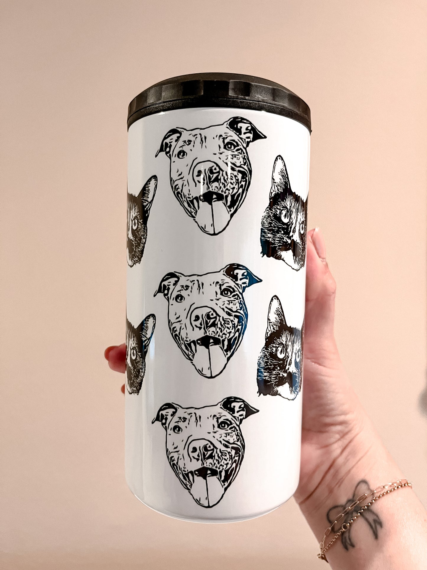 Dog Drawing Can Cooler