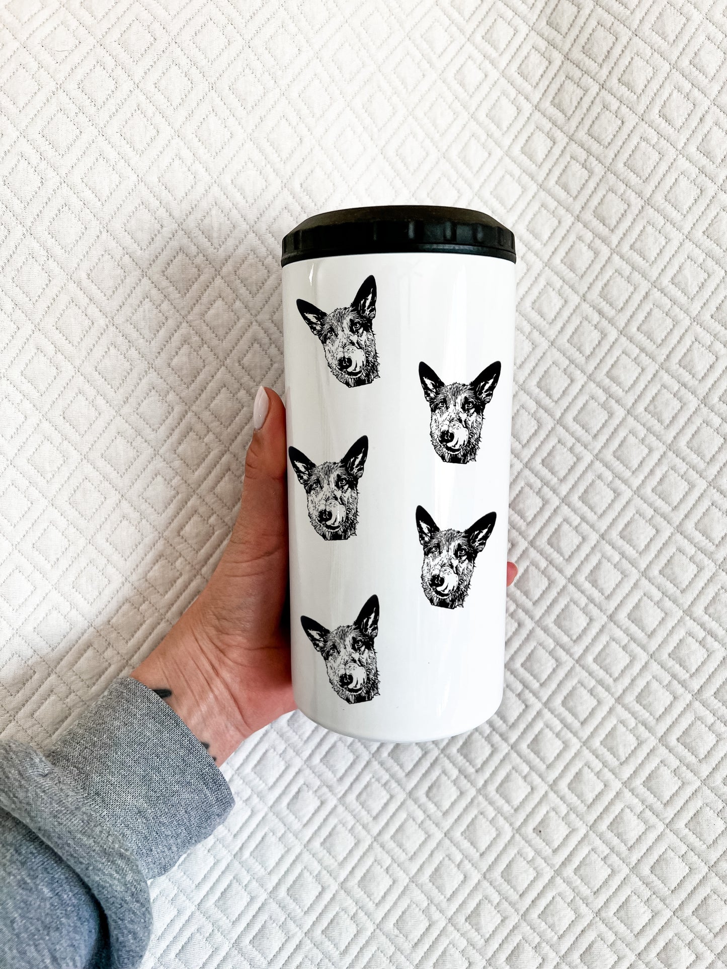Dog Drawing Can Cooler