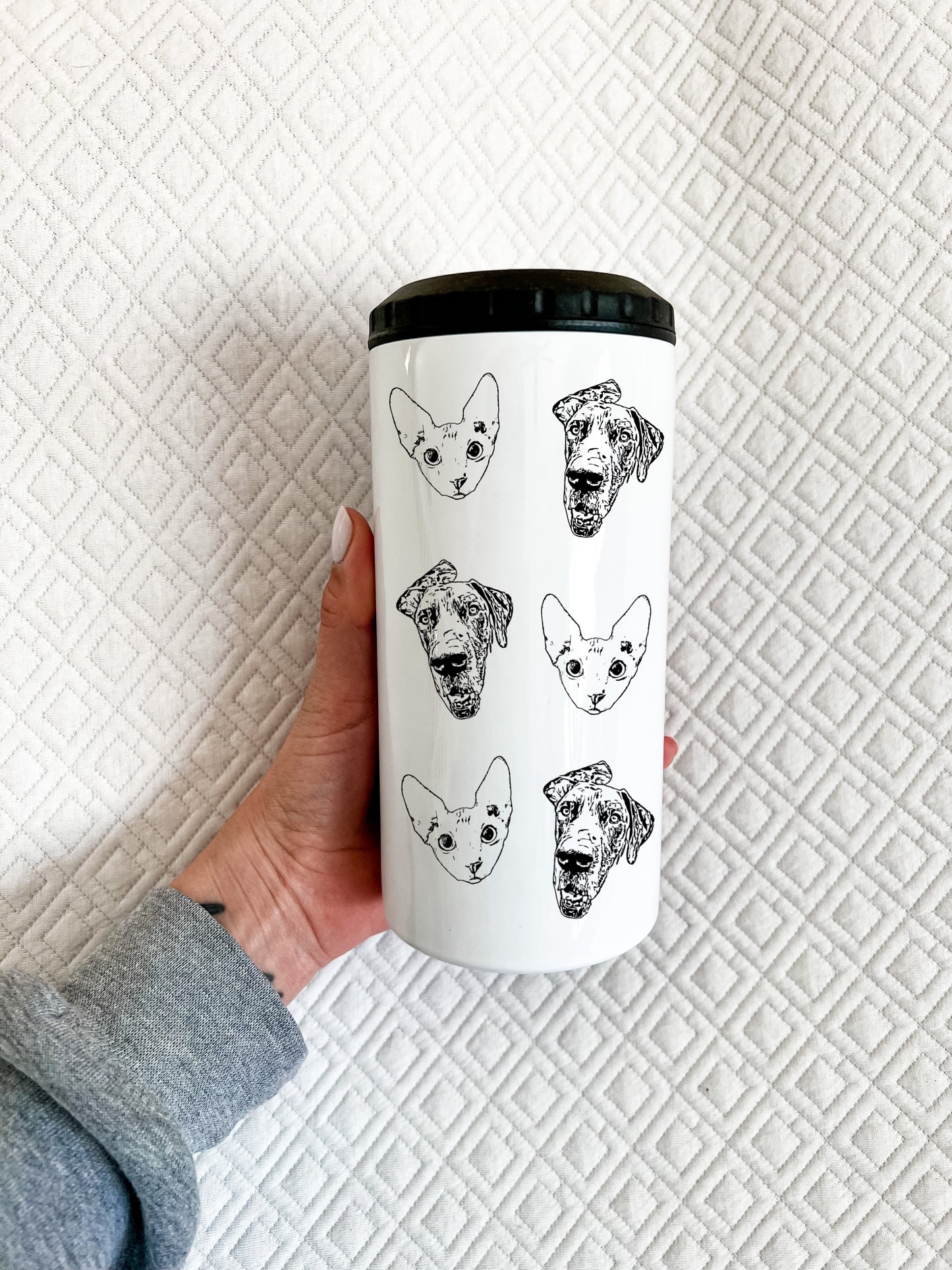 Dog Drawing Can Cooler
