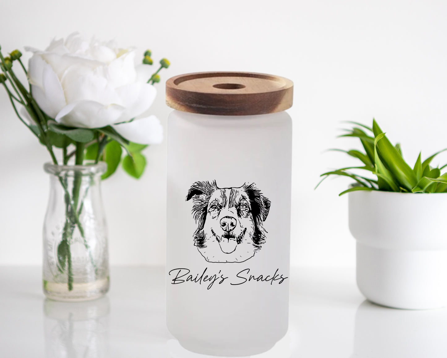 Dog Drawing Large Treat Jar