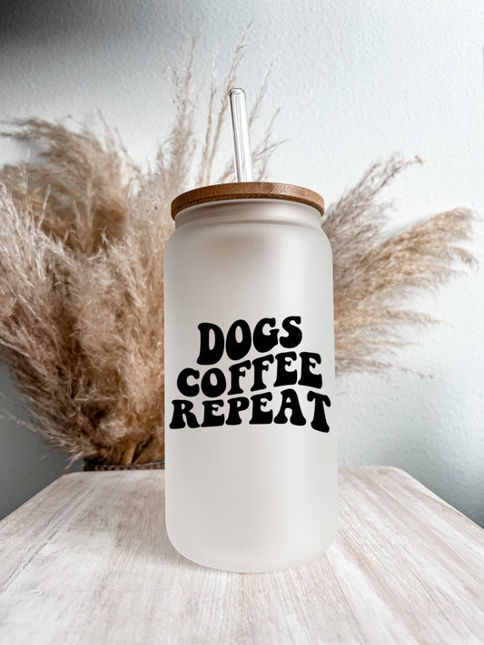 Dogs, Coffee, Repeat Glass Can