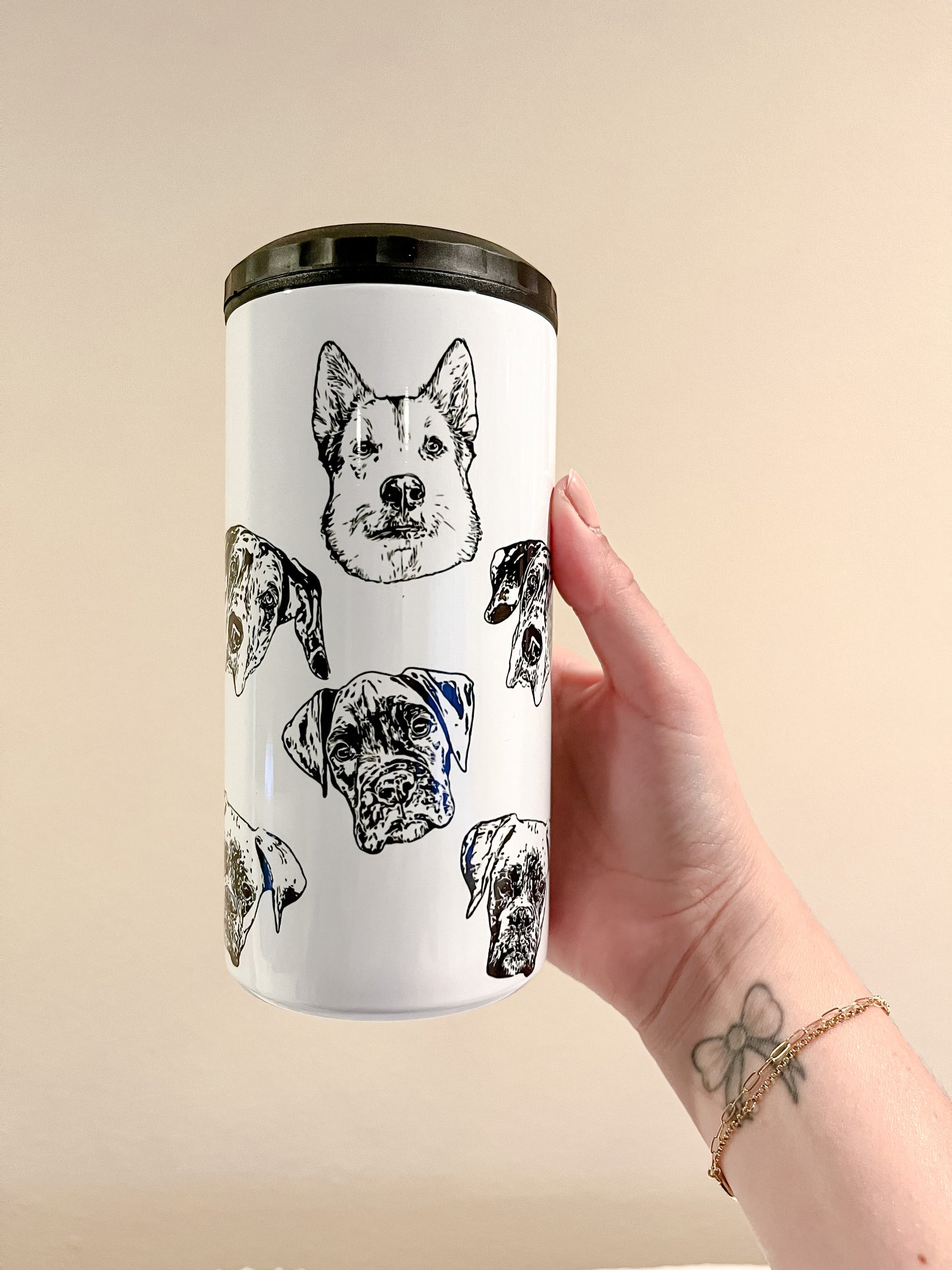 Dog Drawing Can Cooler