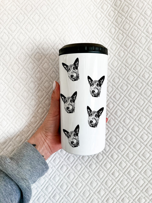 Dog Drawing Can Cooler