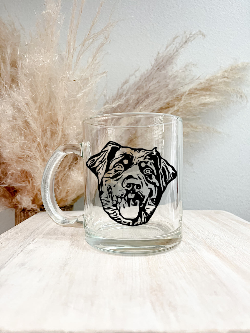 Dog Drawing Glass Coffee Mug