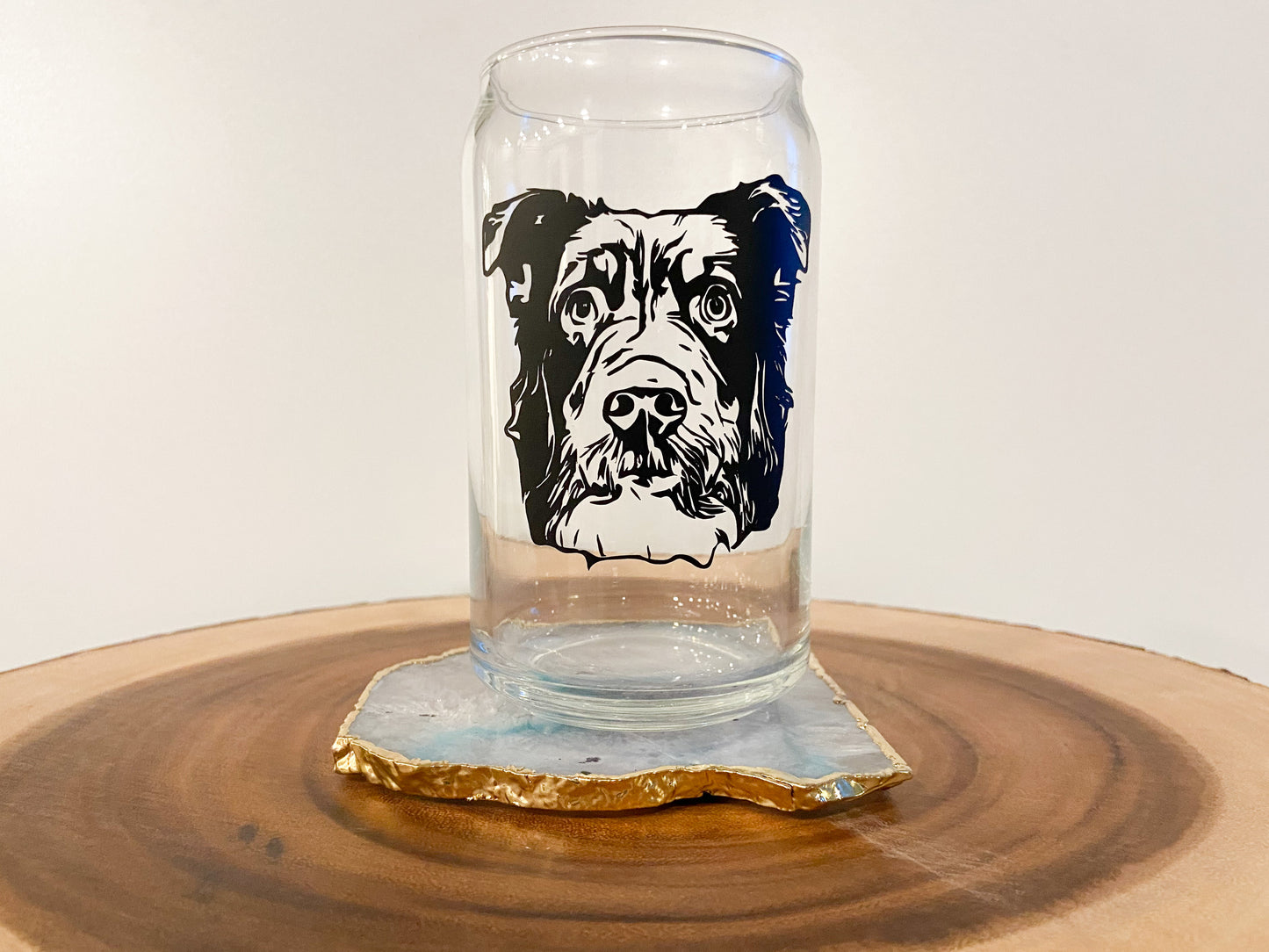 Dog Drawing Glass Can Cup