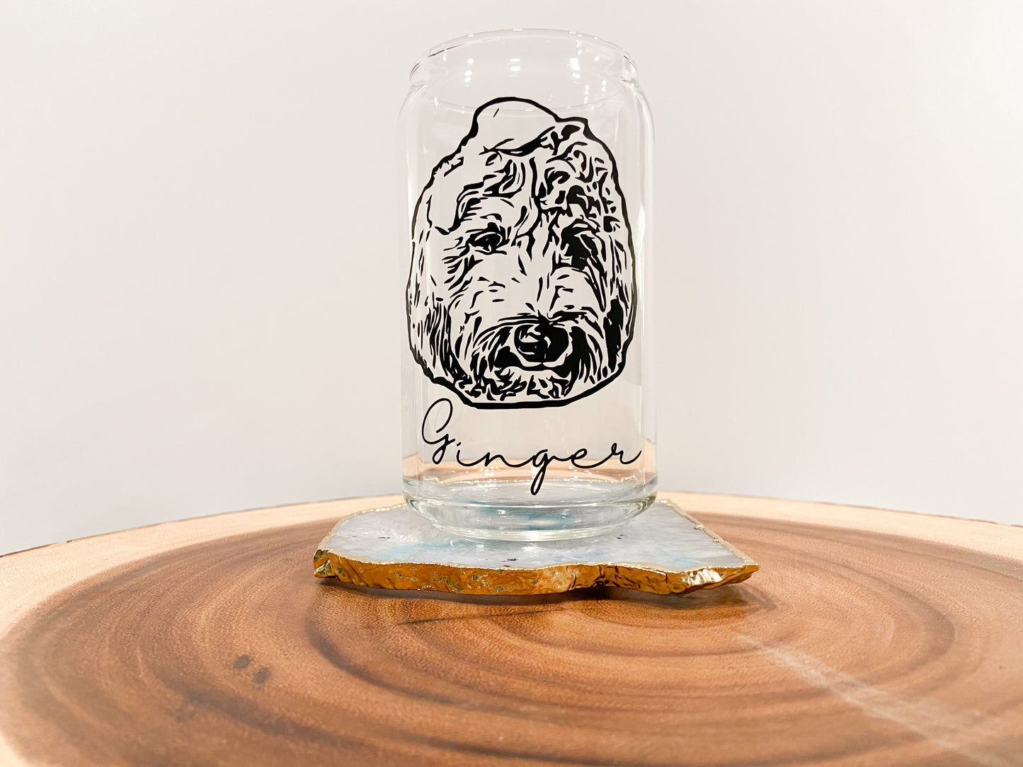 Dog Drawing Glass Can Cup