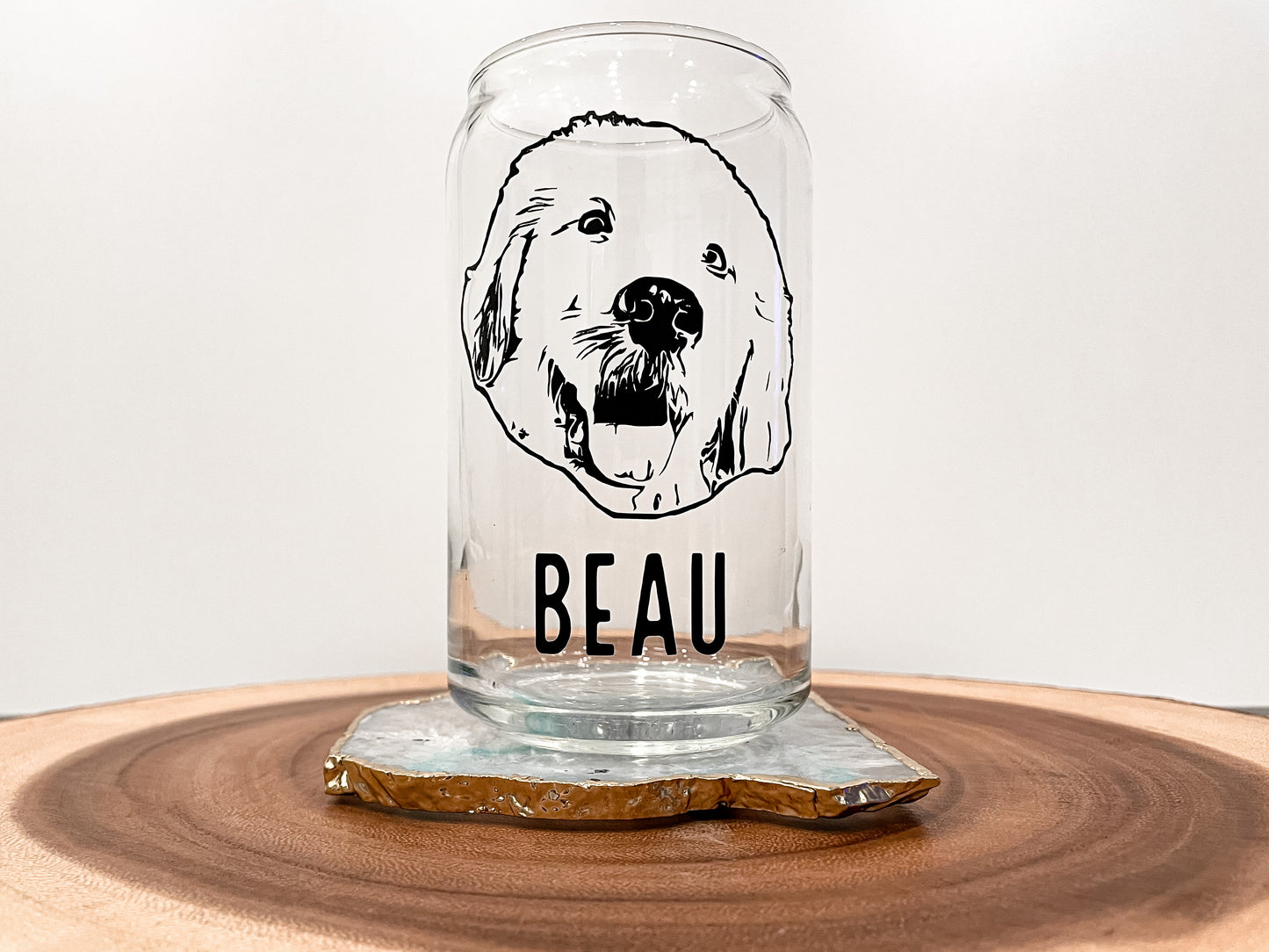 Dog Drawing Glass Can Cup