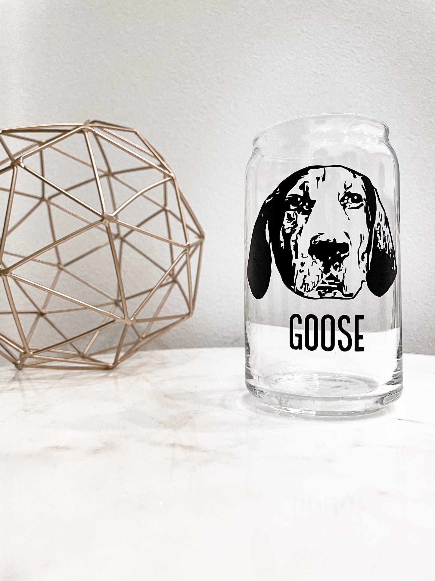 Dog Drawing Glass Can Cup