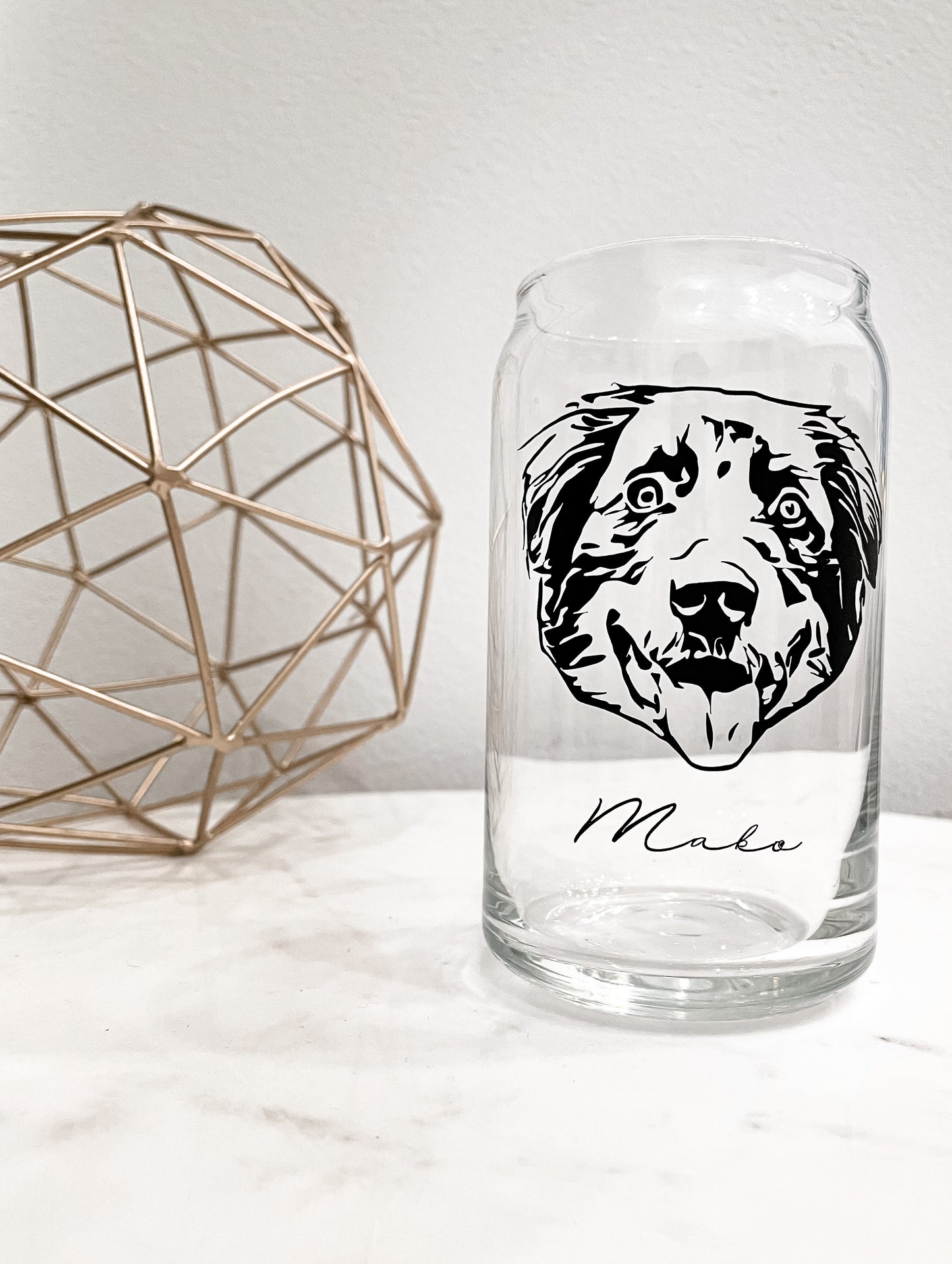 Dog Drawing Glass Can Cup