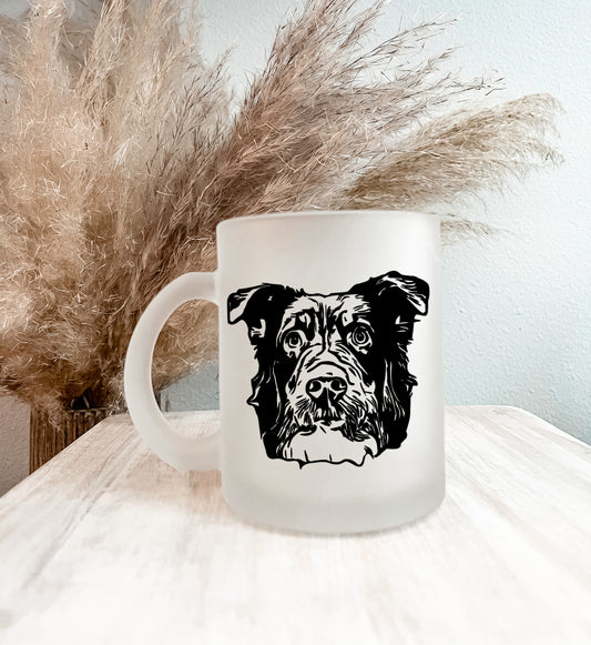 Dog Drawing Glass Coffee Mug